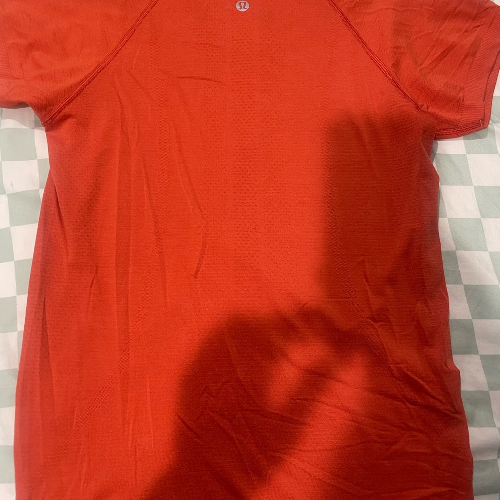 Lululemon Orange Athletic T-Shirt